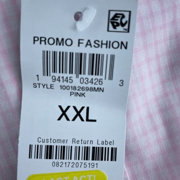 Club Room Regular Fit Pink Gingham Dress Shirt XXL NWT 5885 - Picture 4 of 6